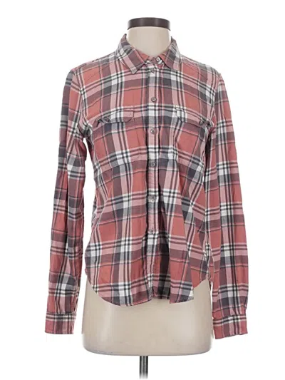 Pre-owned Paige Long Sleeve Button Down Shirt In Burgundy
