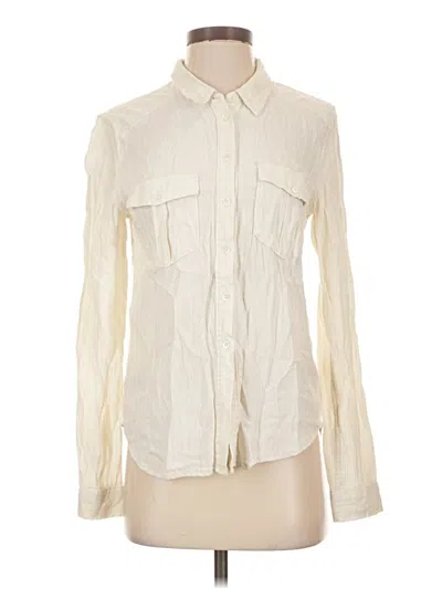 Pre-owned Paige Long Sleeve Button Down Shirt In Ivory