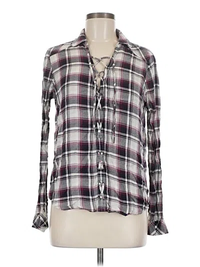 Pre-owned Paige Long Sleeve Button Down Shirt In Purple