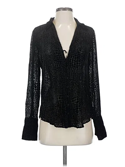 Pre-owned Paige Long Sleeve Polo Shirt In Black