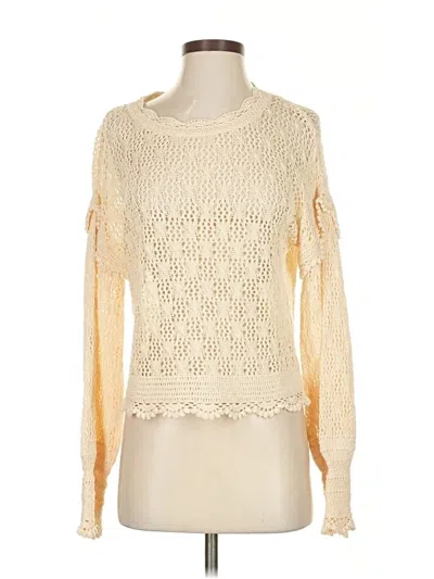 Pre-owned Paige Long Sleeve Top Ivory Boatneck Tops In White