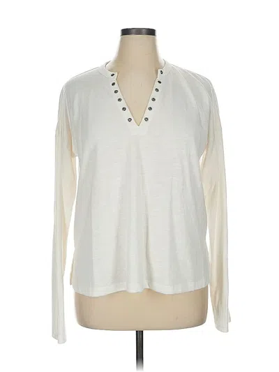 Pre-owned Paige Long Sleeve Top Ivory V Neck Tops In White