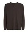Paige Long-sleeved Henley Top In Brown