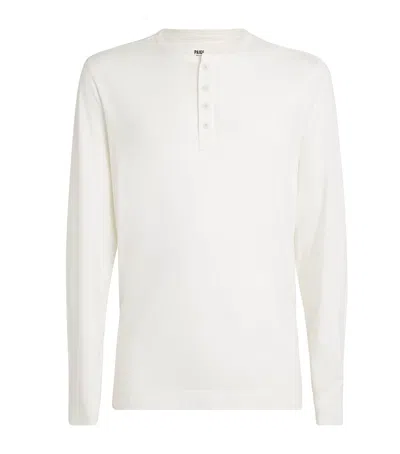 Paige Long-sleeved Henley Top In White