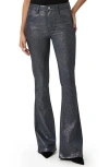 Paige Lou Lou Glitter Coated High Waist Flare Pants In Glitter Luxe Coating