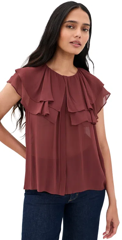 Paige Lucia Blouse Garnet In Brown