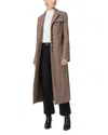 Paige Lucrezia Longline Wool Blend Coat In Rye Brown Multi