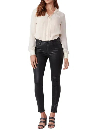 Paige Luxe Coated Hoxton Jeans In Black Fog In Multi