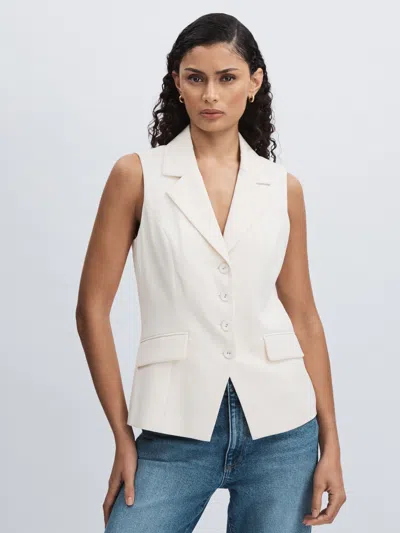 Paige Lyocell Cotton Tailored Waistcoat In White