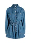 Paige Madigan Long-sleeve Collared Denim Romper