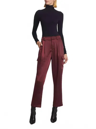 Paige Malika Tapered-leg Pant In Dusty Cherrywood In Multi