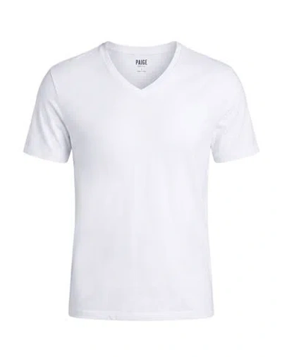 Paige Man T-shirt White Size L Cotton In Metallic