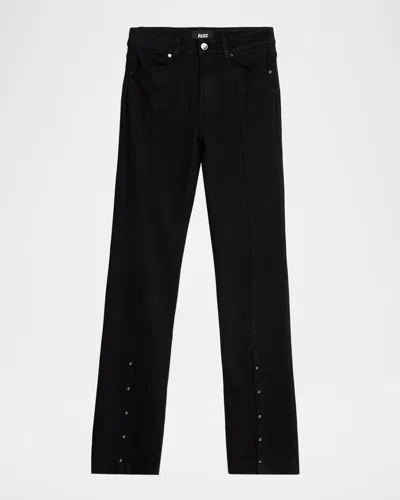 Paige Manhattan High-rise Bootcut Jeans In Black