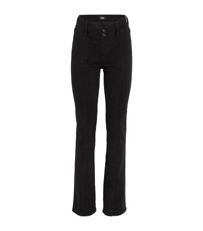 Paige Manhattan High-rise Bootcut Jeans In Black