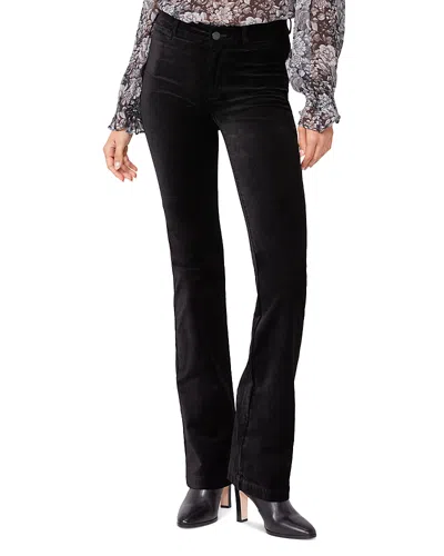 Paige Manhattan High Rise Bootcut Jeans In Black Dye