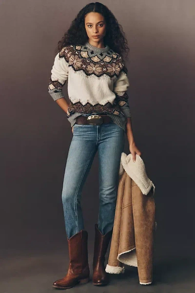 Paige Manhattan High-rise Bootcut Jeans In Multi