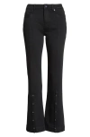 Paige Manhattan High Rise Bootcut Jeans In Black Shadow In Black
