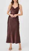 Paige Marcel Midi Dress In Rum Raisin In Multi