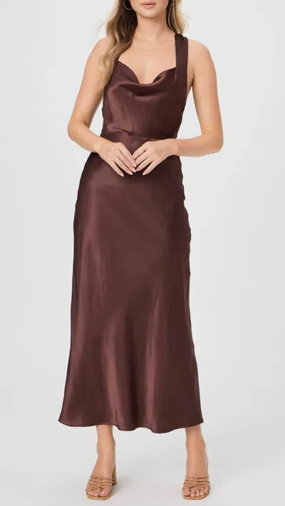 Paige Marcel Midi Dress In Rum Raisin In Multi