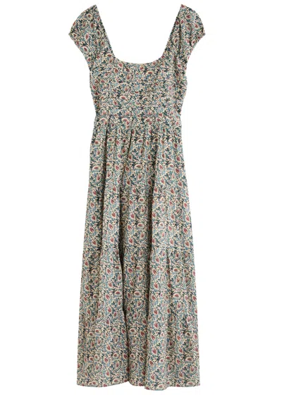 Paige Marchella Printed Cotton-blend Midi Dress In Multicoloured