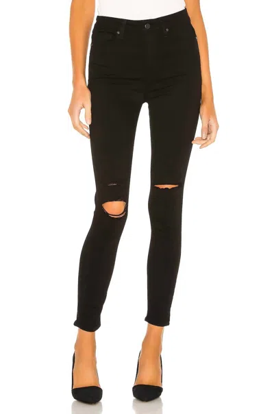 Paige Margot Ankle Jean In Black Anchor Distressed