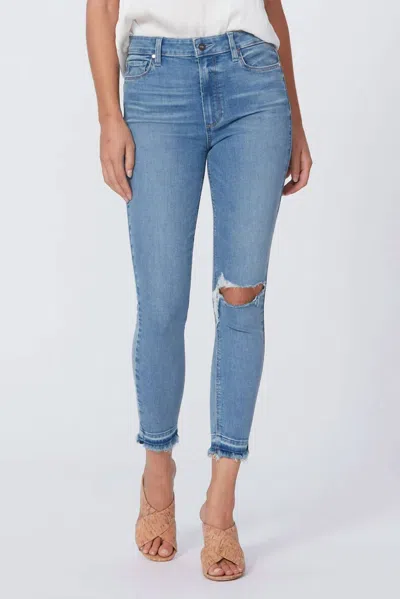 Paige Margot Crop Jean In Sunray In Blue