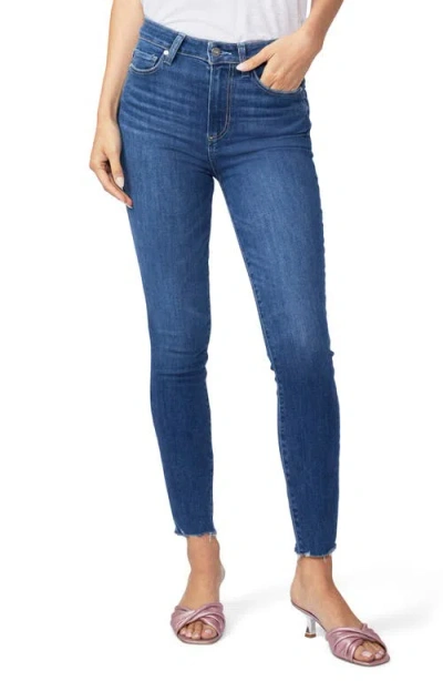 Paige Margot Raw Hem Ankle Skinny Jeans In Jacques W/live Hem