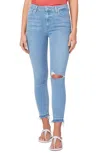 Paige Margot Ripped Crop Skinny Jean In Blue In Blue