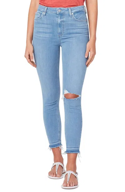 Paige Margot Ripped Crop Skinny Jean In Blue