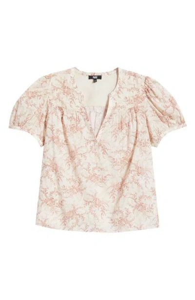 Paige Marlena Floral Cotton Top In Neutral