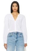 Paige Marline Button-front Shirt In 白色