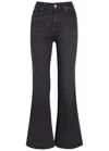 Paige Marlow High Waist Skimmer Flare Jeans In Black