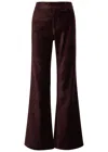Paige Marlow Flared-leg Velvet Trousers In Brown