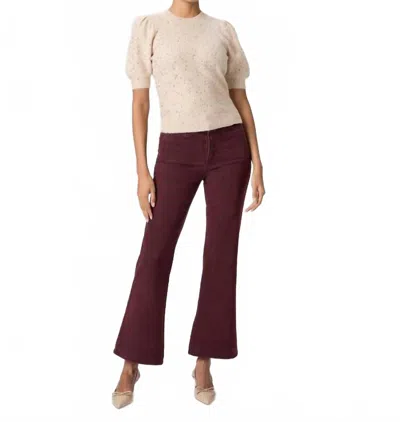 Paige Marlow Skimmer Flare Jeans In Ox Blood In Red