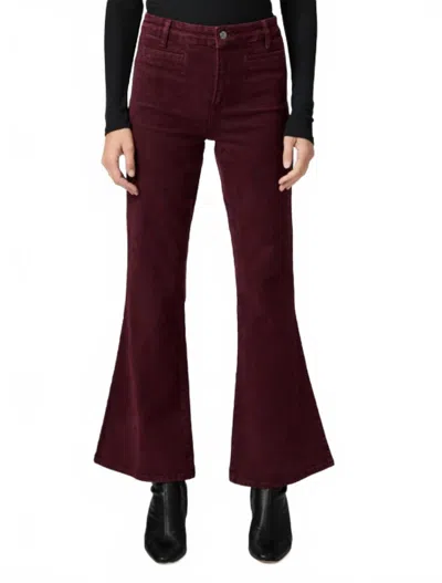 Paige Marlow Skimmer Flare Jeans In Vintage Dark Oxblood In Red