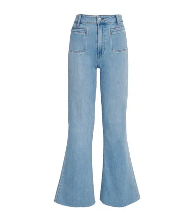 Paige Womens Marlow Skimmer Flared Stretch-denim Blend Jeans Jaunt In Blue