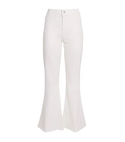 Paige Marlow Skimmer Flared Jeans In White