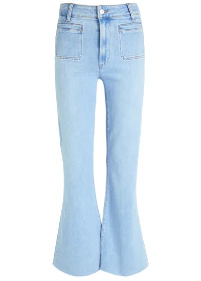 Paige Marlow Skimmer Flared-leg Jeans In Blue