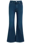 Paige Marlow Skimmer Flared-leg Jeans In Dark Blue