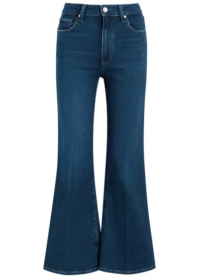 Paige Marlow Skimmer Flared-leg Jeans In Dark Blue