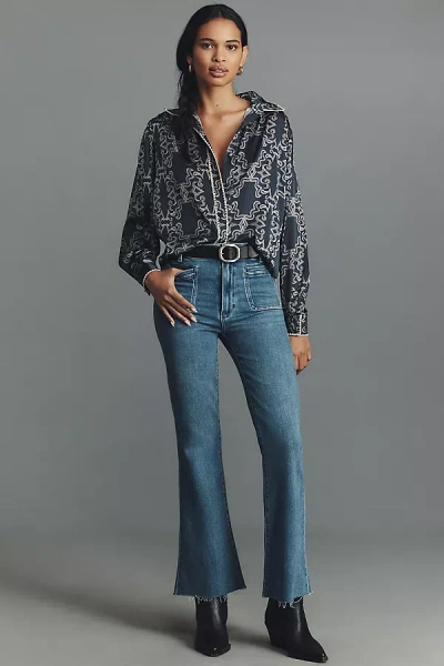 Paige Marlow Skimmer Mid-rise Flare Jeans In Blue