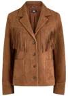 Paige Maronti Fringed Suede Jacket In Brown