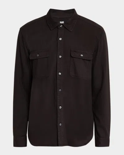 Paige Martin Cotton-blend Twill Shirt In Black