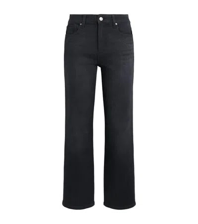 Paige Mason Ankle Mid-rise Straight Jeans In Black