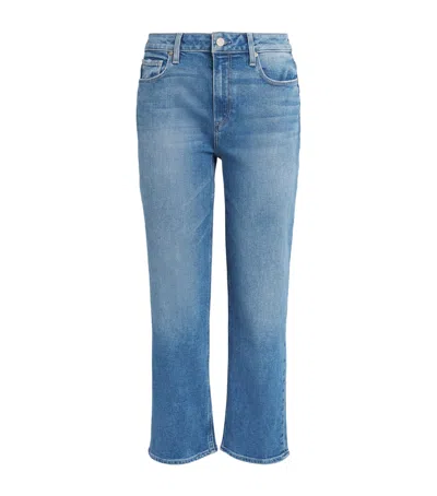 Paige Mason Ankle Mid-rise Straight Jeans In Blue
