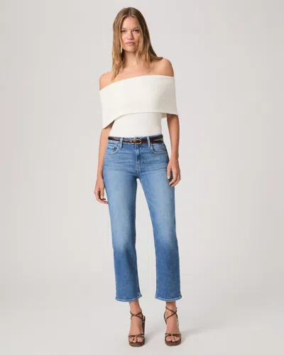Paige Mason Mid Rise Ankle Straight Leg Jeans In Blue