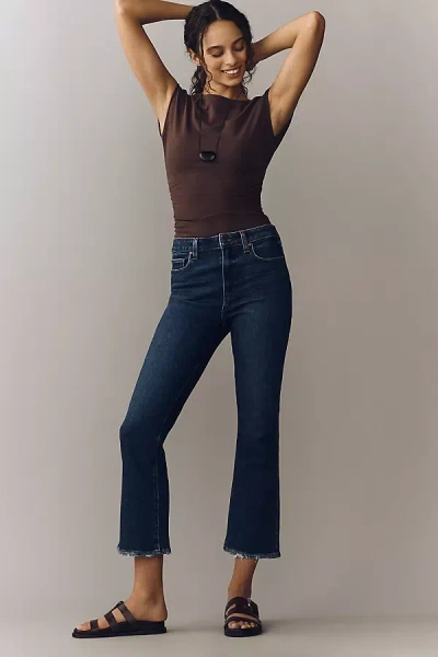 Paige Mason High-rise Crop Bootleg Jeans In Blue