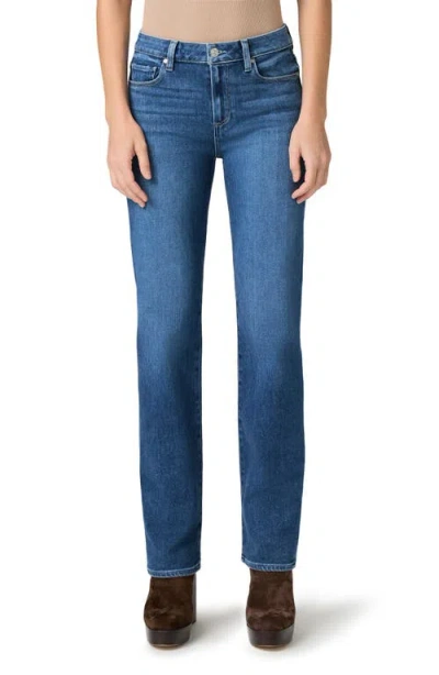 Paige Mason Mid Rise Ankle Straight Leg Jeans In Blue