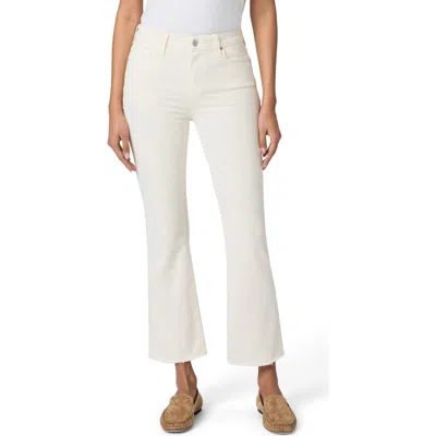 Paige Mason Crop Mid Rise Bootcut Raw-edge Jeans In Cream Cloud In White