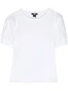Paige Matcha Puff-sleeve T-shirt In White